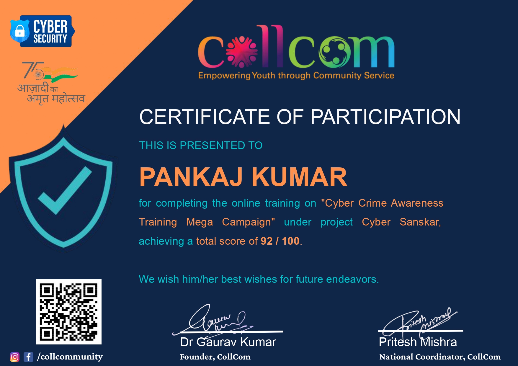 Cyber Security Awareness Programme Certificate